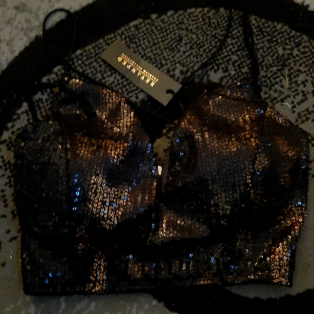 Rhinestone crop shirt